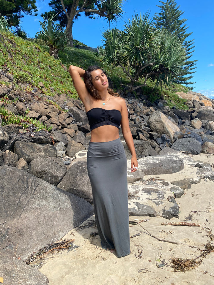 Bella Long Roll Band Skirt