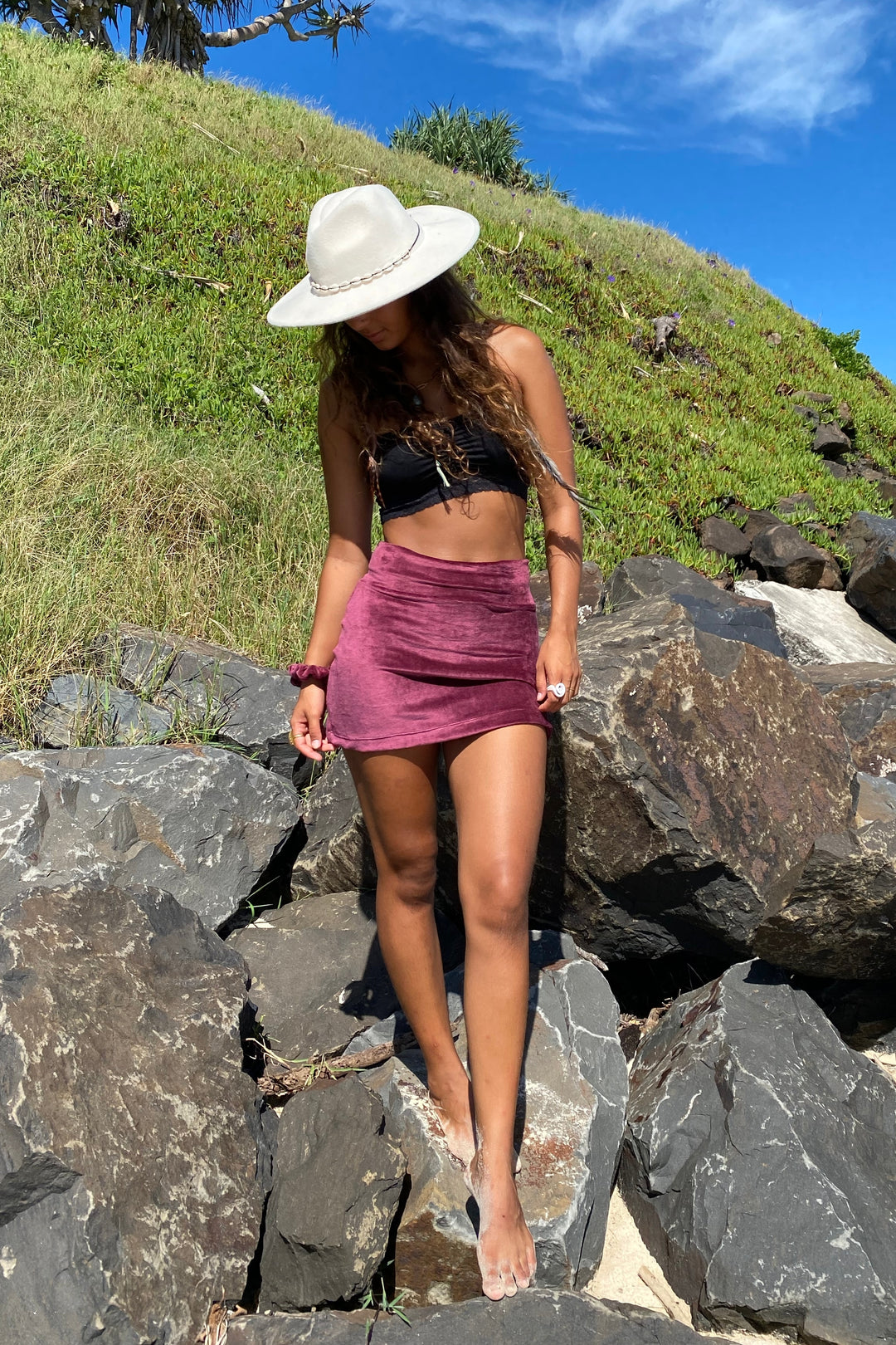 Bamboo Velour Mini Skirt