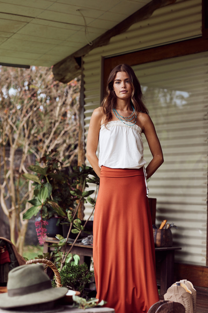 Bella Long Roll Band Skirt