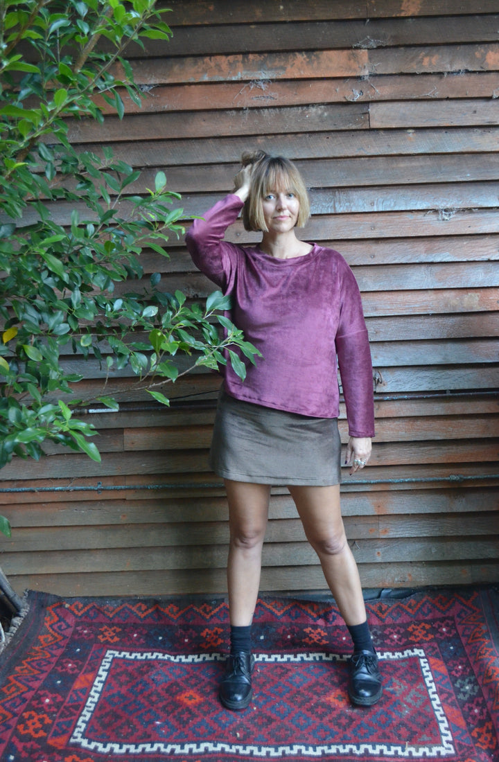 Bamboo Velour Mini Skirt