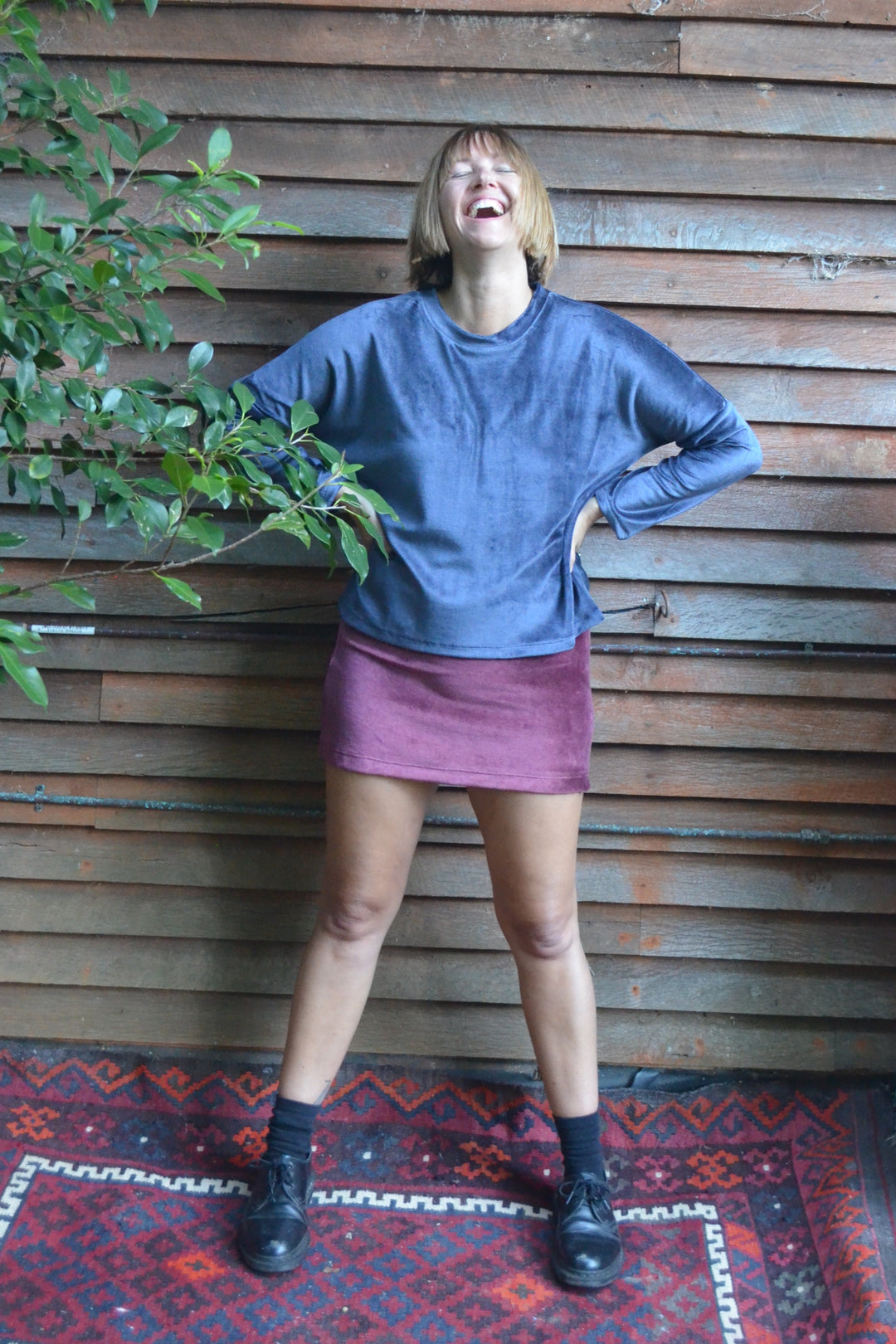 Bamboo Velour Mini Skirt