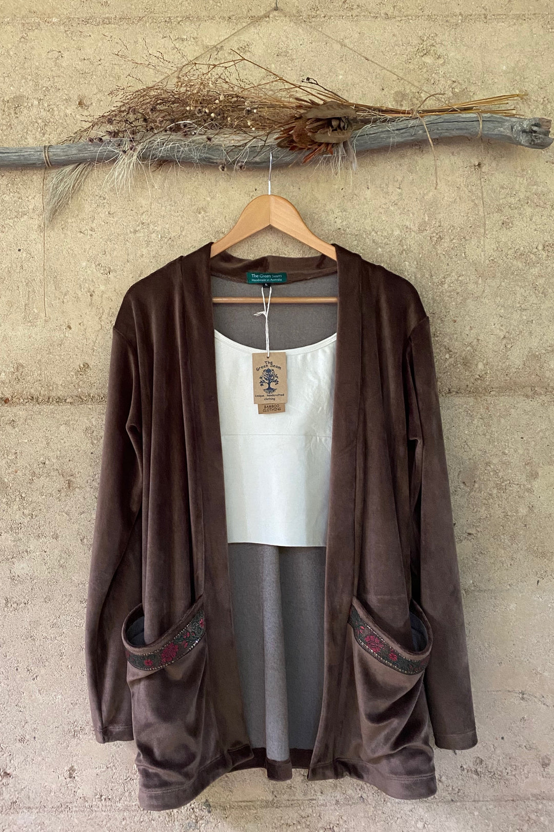 Bamboo Velour Jacket - Chocolate Brown - Large